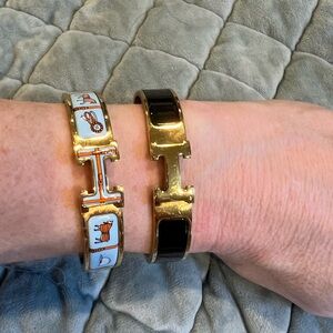 Designer inspired enamel cuff bracelets